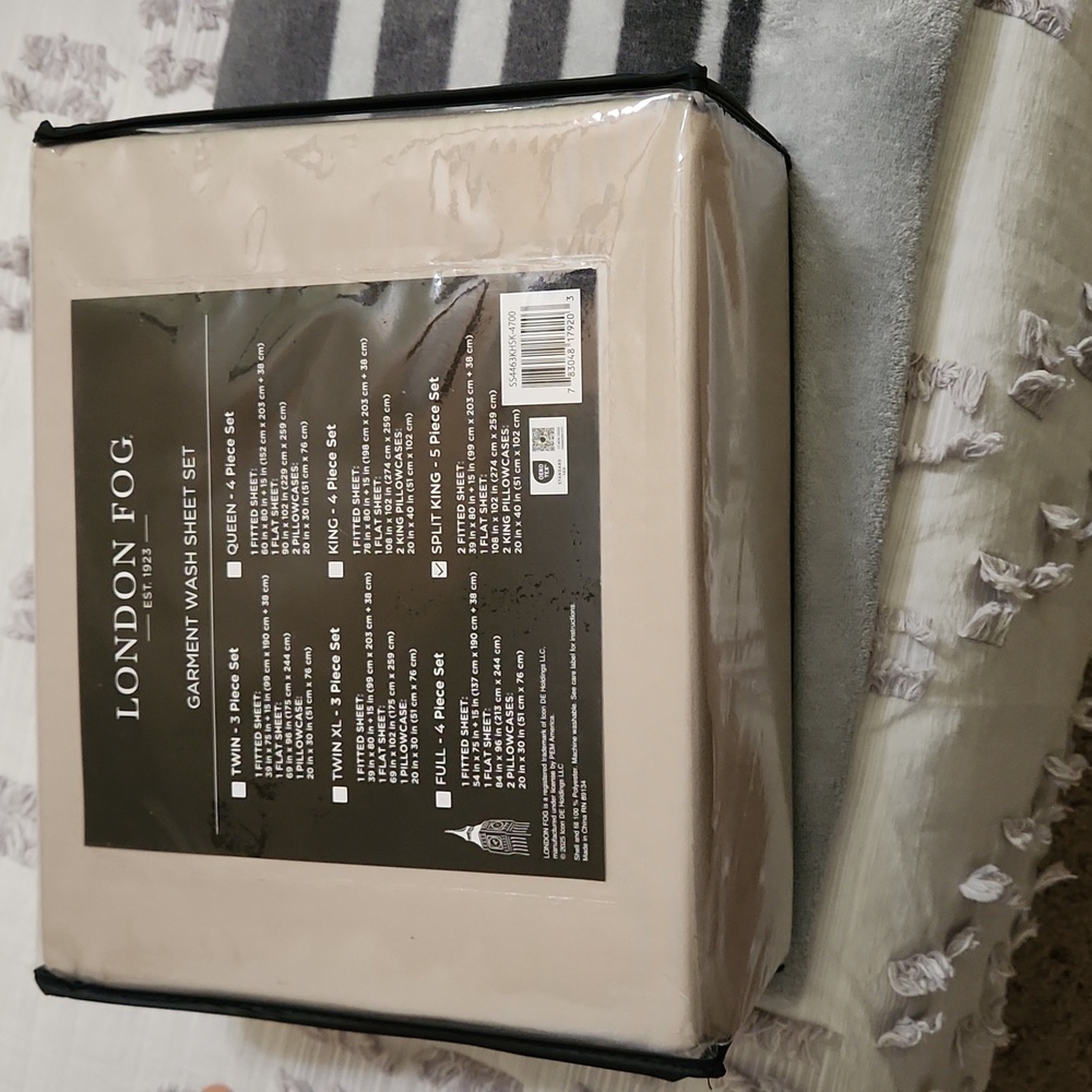 NWT, Split King London Fog Luxury Khaki Sheet Set